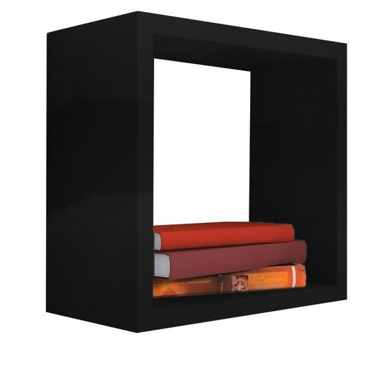 Imagem de Nicho Decorativo 35x35x15 Cm Em Mdf Preto F031