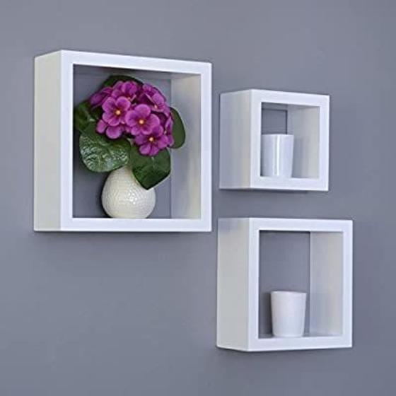 Imagem de Nicho Decorativo kit 3 peças Organizador Sala Cozinha Banheiro Quarto 100%MDF 