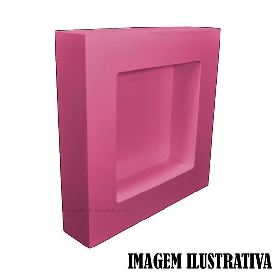 Imagem de Nicho Duplo Quadrado 30x30x6 Porta Maternidade Mdf Madeira Pintado