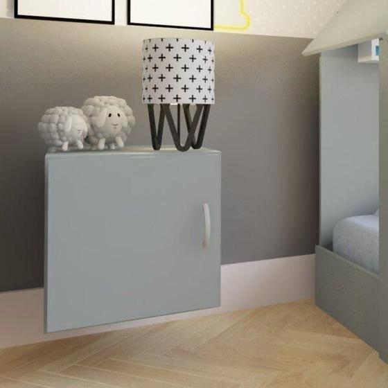 Imagem de Nicho Infantil Tolix com 1 Porta Bramov Móveis Cinza Cristal