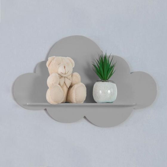 Imagem de Nicho Nuvem Grande em Mdf para Quarto de Bebê Decorativo