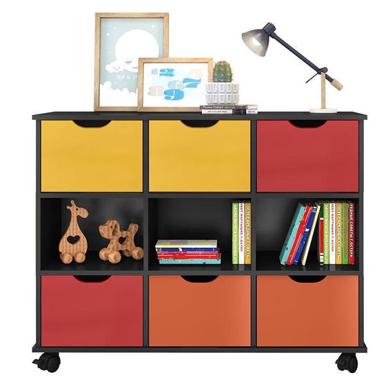 Imagem de Nicho Organizador 6 Gavetas Preto Colors - Qmovi