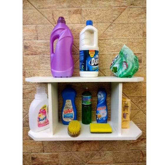 Imagem de Nicho organizador de Lavanderia Prateleira Para Produtos de Limpeza Área de Serviço mdf 52cm