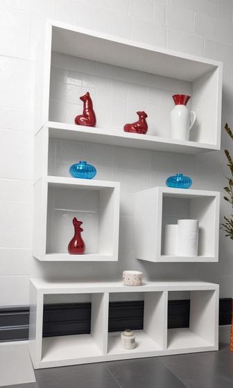 Imagem de Nicho Organizador Prateleira MDF para decoração kit 04 peças