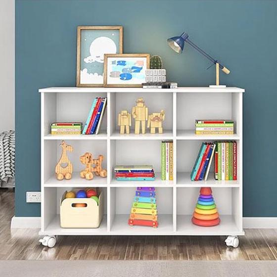 Imagem de Nicho Organizador Quarto Sala Com 04 Rodízios Com Espaço Para Brinquedos