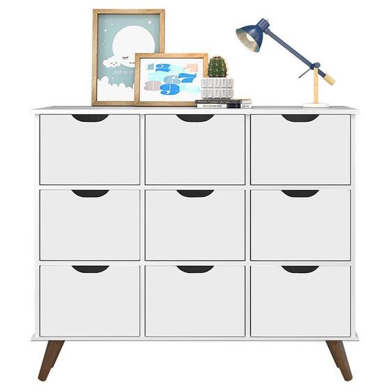 Nicho Organizador Retrô 9 Gavetas Branco - Qmovi Menor preço em Nicho Organizador Retrô 9 Gavetas Branco - Qmovi