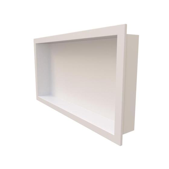 Imagem de Nicho p/ Banheiro Prateleira com borda Embutir 33x63 Suporte shampoo - Organize com Estilo