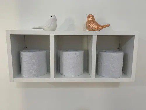 Nicho P/ Papel Higiênico Banheiro Multiuso Branco Mdf Suporte Menor preço em Nicho P/ Papel Higiênico Banheiro Multiuso Branco Mdf Suporte