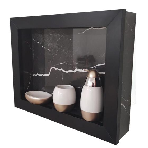 Imagem de Nicho Para Banheiro de Sobrepor em Porcelanato Acabamento de Alumínio