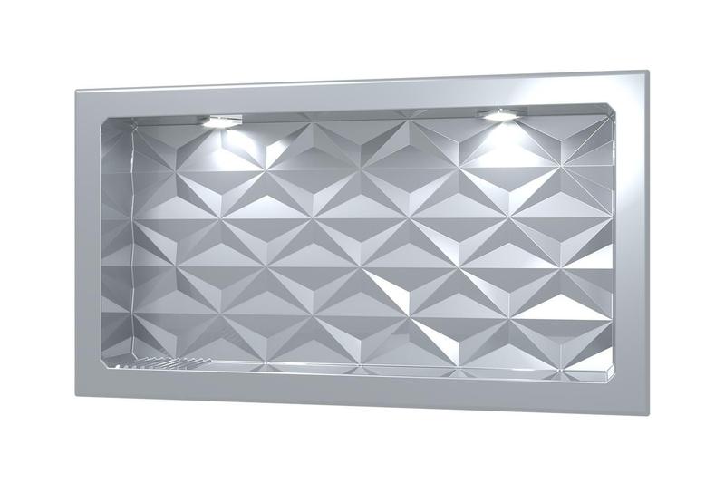 Nicho Para Banheiro Metalizado Com Lâmpada Led 63X35 Prata - Plastifica ...