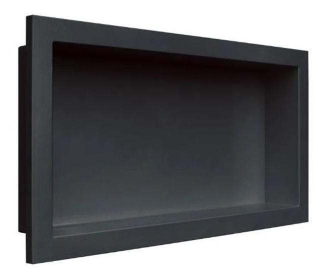 Imagem de Nicho Para Banheiro Modelo Tipo Porcelanato Parede Embutir 30x60cm Preto