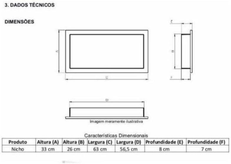 Imagem de Nicho para embutir 30x60cm arquitech cinza chumbo