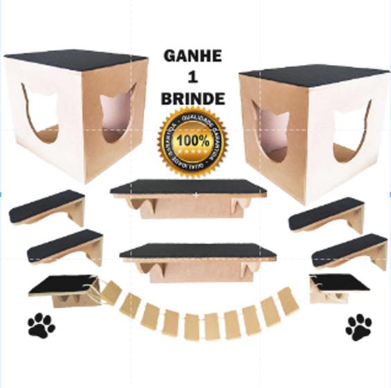Nicho Para Gatos Kit Playgroud Mdf Natural Toca Ponte Oferta Menor preço em Nicho Para Gatos Kit Playgroud Mdf Natural Toca Ponte Oferta