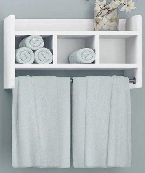 Nicho Porta Toalha Toalheiro Mdf Organizador Banheiro Suporte Branco Menor preço em Nicho Porta Toalha Toalheiro Mdf Organizador Banheiro Suporte Branco