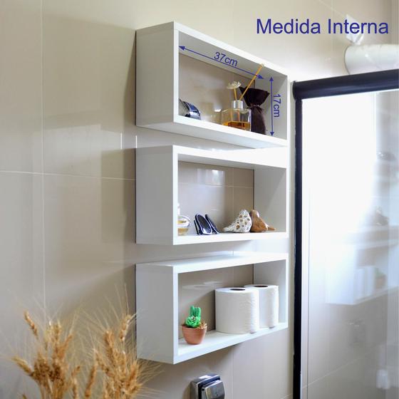 Nicho Retangular Em MDF Cor Branco Tamanho 40x20x10cm Com Suporte Invisível P/ Banheiro, Quarto, sala, cozinha. Menor preço em Nicho Retangular Em MDF Cor Branco Tamanho 40x20x10cm Com Suporte Invisível P/ Banheiro, Quarto, sala, cozinha.