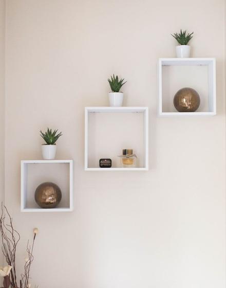 Imagem de  Nichos Kit 3 Peças Decora Escritório Sala Cozinha Banheiro Quarto 100% MDf   