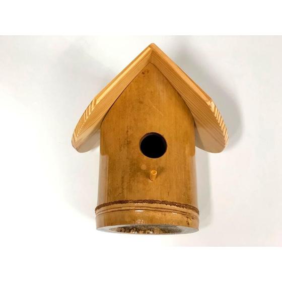 Imagem de Ninho Casa Bambu Pequeno Pássaros Canários Artesanato (3un)