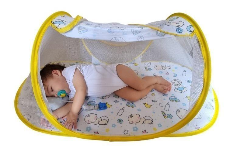 Imagem de Ninho Para Bebê Com Mosquiteiro Mini Berço Portátil Baby Boy