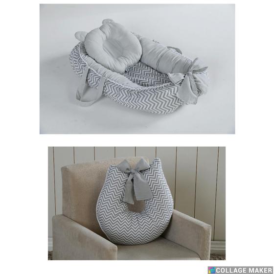 Imagem de Ninho redutor de bebê + almofada p/ amamentação 100 algodão