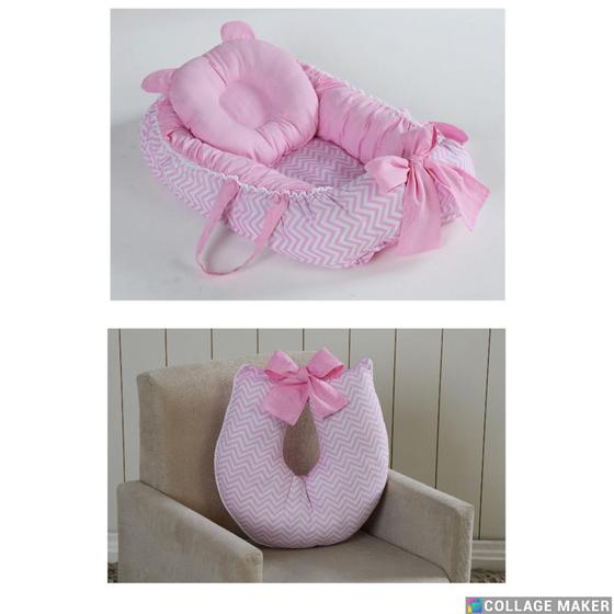 Imagem de Ninho redutor de bebê + almofada p/ amamentação 100 algodão