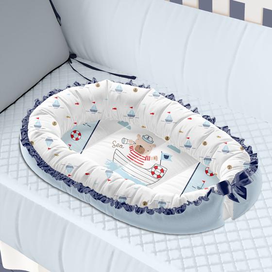 Imagem de Ninho Redutor De Berço Com Mosquiteiro Várias Estampas Menino Menina