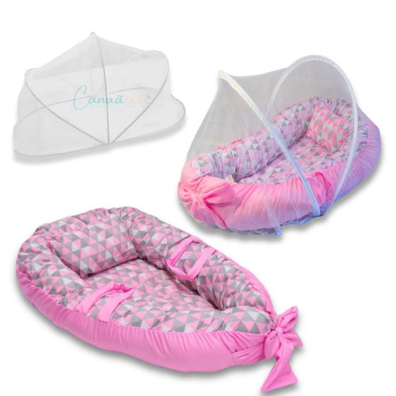 Imagem de Ninho Redutor de Berço para Bebê com Mosquiteiro Várias Estampas
