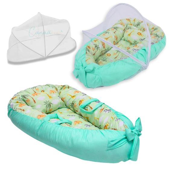 Imagem de Ninho Redutor de Berço para Bebê com Mosquiteiro Várias Estampas