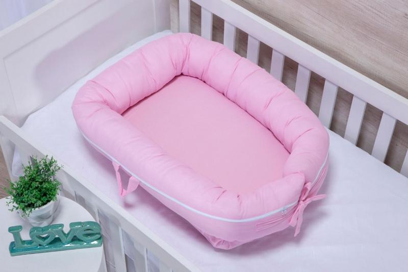 Imagem de Ninho Redutor Para Bebê 100 Algodão Rosa Nanna Baby