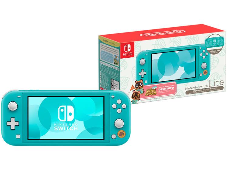 Nintendo Switch Lite 32GB 2 Controles JoyCon Turquesa Console Nintendo Switch Magazine Luiza