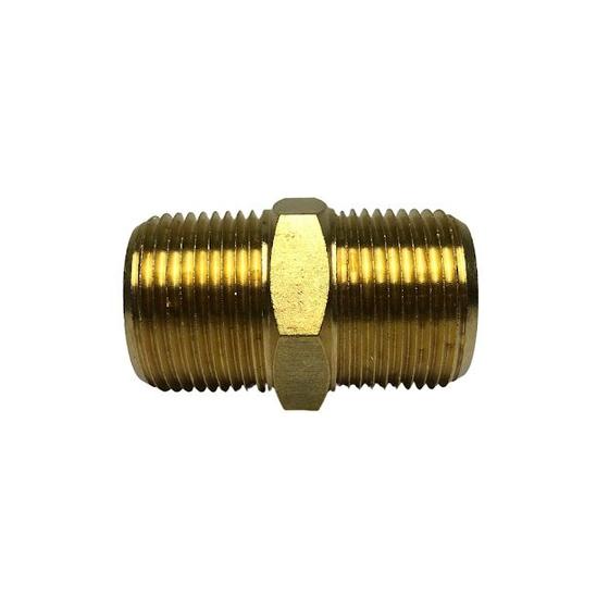 Imagem de Niple Latão Duplo Adaptador Conexão Metal 1 x 1 Npt