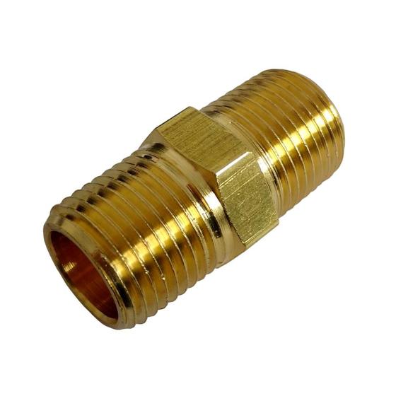 Imagem de Niple Latão Rosca De 1/2'' Dourado Cromado 127 - Mk Metais