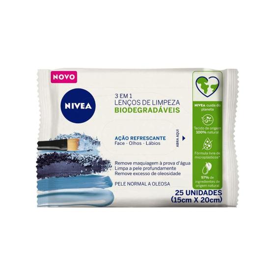 Imagem de Nivea 3 Em 1 Ação Refrescante Lenço Demaquilante 25 Unidades