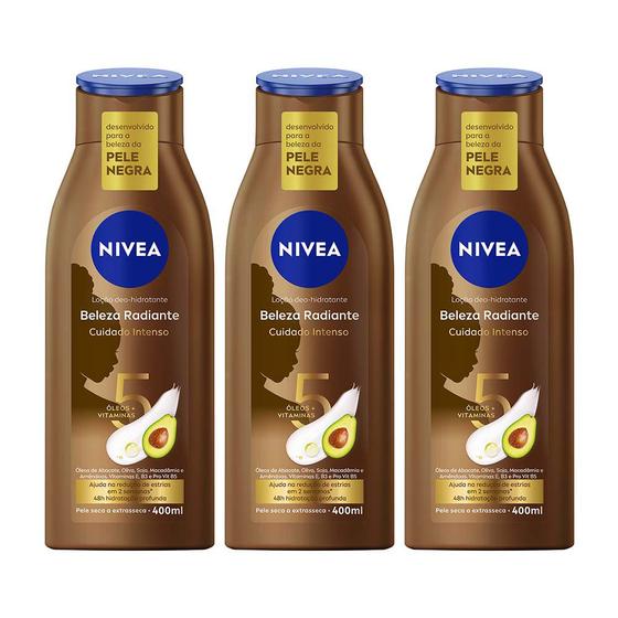 Imagem de NIVEA Beleza Radiante Kit com 3 Hidratantes Desodorantes Corporais
