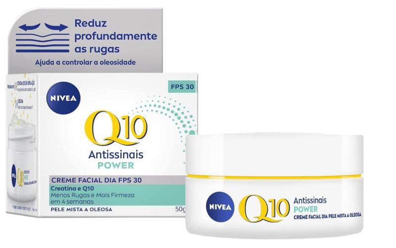 NIVEA Creme Facial Antissinais Q10 Dia Plus Pele Mista a Oleosa Fps30 ...