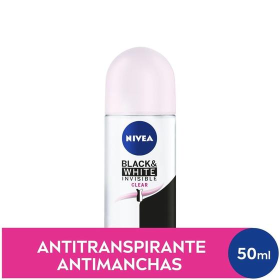 Imagem de NIVEA Desodorante Antitranspirante Roll On Invisible Black & White Clear 50ml