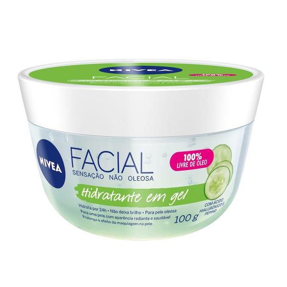 Imagem de Nivea Gel Hidratante Facial c/ Ácido Hialurônico e Pepino Pele Olesa 100g