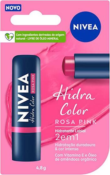 Imagem de NIVEA Hidratante Labial Color 2 em 1 Rosa Pink, Nivea