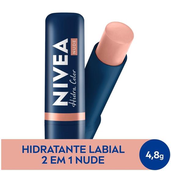 Imagem de NIVEA Hidratante Labial Hidra Color 2 em 1 Nude 4,8g