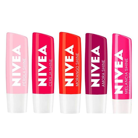 Imagem de NIVEA Hidratante Labial Shine Kit com 5 unidades