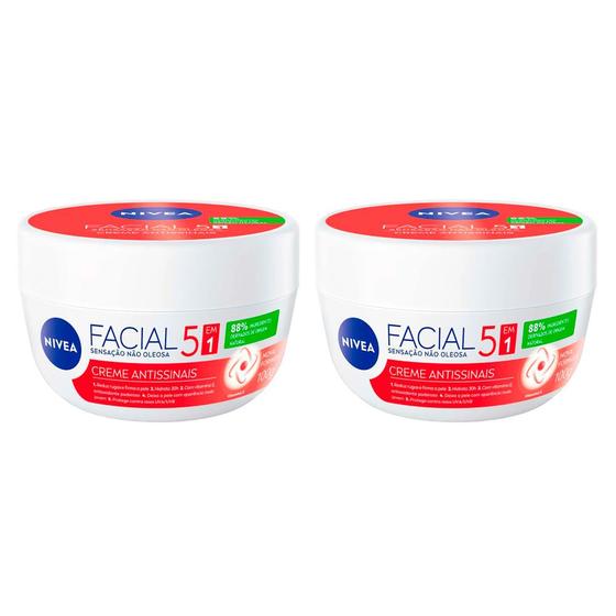 Imagem de NIVEA Kit com 2 Unidades  Creme Facial Antissinais 100g