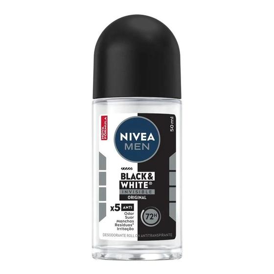 Imagem de Nivea men desodorante roll-on invisible black&white com 50ml 