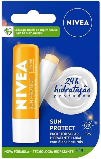 Imagem de NIVEA Protetor Solar Hidratante Labial Sun Protect FPS 30