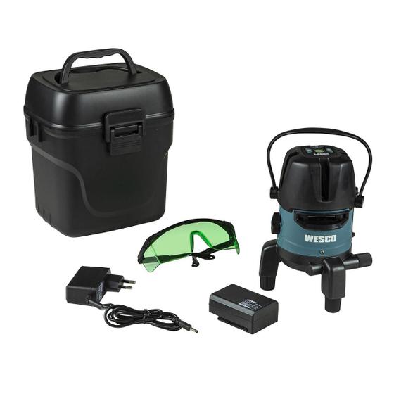 Imagem de Nivel a Laser 5 Linhas Verde Wesco com Acessórios WS8911K