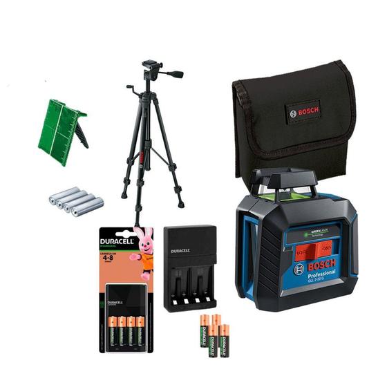Imagem de Nível a laser com 2 linhas verdes 360 alcance 10 m com tripé - GLL 2-20 G - Bosch