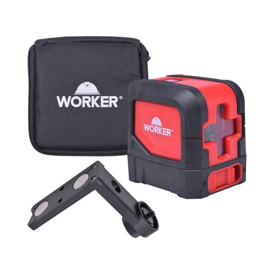 Imagem de Nível A Laser Worker 964670 Autonivelamento 15 Metros Preto/Vermelho