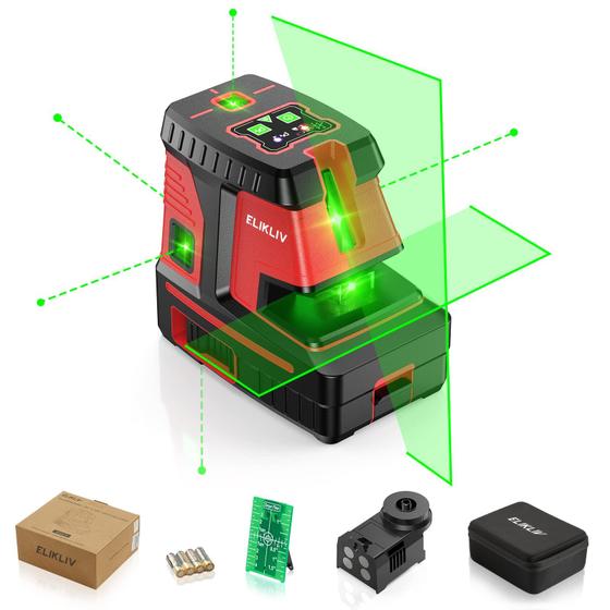 Imagem de Nível de laser Elikliv com autonivelamento de 5 pontos com alcance de 200 pés