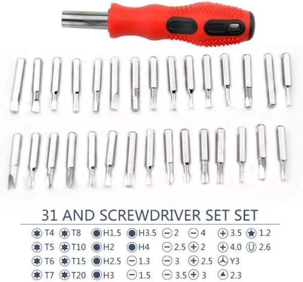 Imagem de (No Brasil) Kit Jogo de Chaves 31 Cabeças Precisão Fenda Torx Philips Conserto Celular Tablet Notebook Pronta Entrega