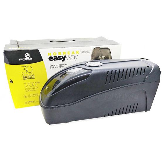 Nobreak 1200VA 6 Tomadas 3 em 1 Troca Fácil de Bateria Senoidal Modificada Trivolt Ragtech Easy Way 1200 STD-TI BL 4137 Menor preço em Nobreak 1200VA 6 Tomadas 3 em 1 Troca Fácil de Bateria Senoidal Modificada Trivolt Ragtech Easy Way 1200 STD-TI BL 4137