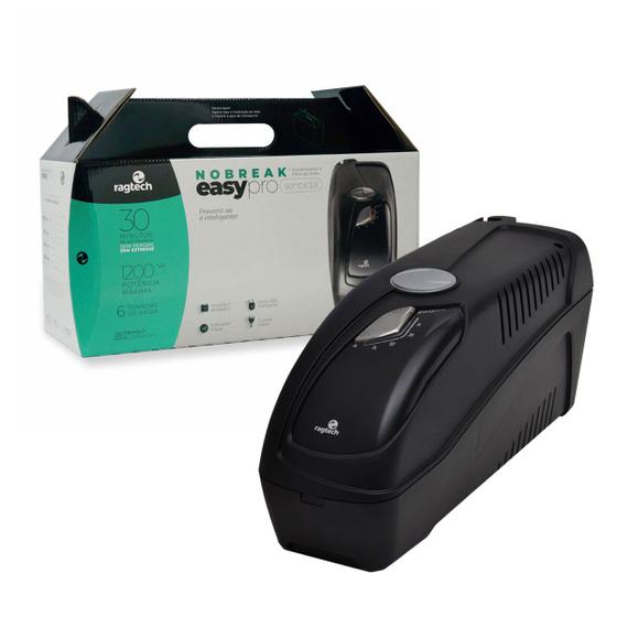 Nobreak 1200VA Ragtech Easy Pro, Senoidal Puro, Ent. Bivolt/Saída 115V, 6 Tom, USB - 20NEP4162 Menor preço em Nobreak 1200VA Ragtech Easy Pro, Senoidal Puro, Ent. Bivolt/Saída 115V, 6 Tom, USB - 20NEP4162