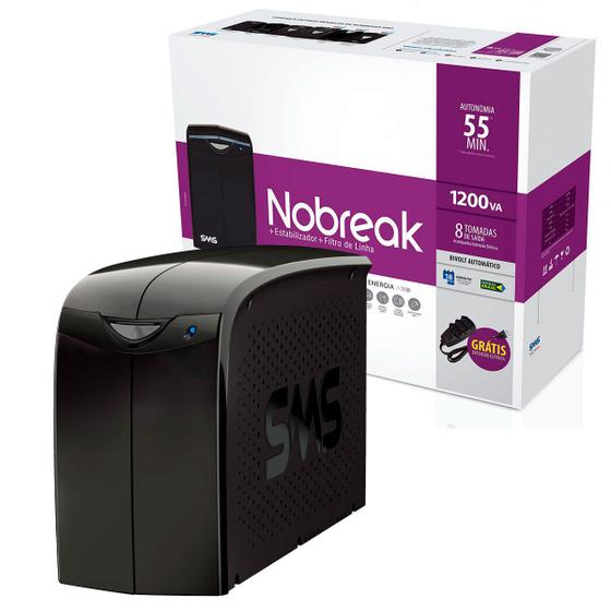 Nobreak 1200VA SMS Station II Entrada Bivolt, Saída 115V, 8 Tomadas (6 Traseiro + Extensão) - 27392 Menor preço em Nobreak 1200VA SMS Station II Entrada Bivolt, Saída 115V, 8 Tomadas (6 Traseiro + Extensão) - 27392